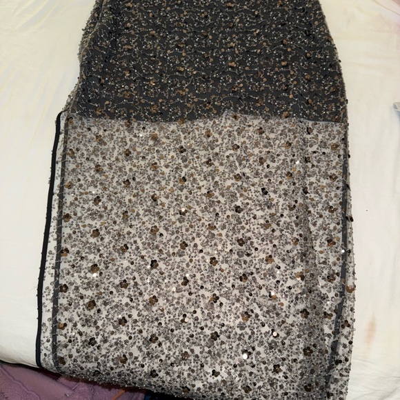 Avec Les Filles Sequin Mesh Slide Slit Skirt - Picture 2 of 4